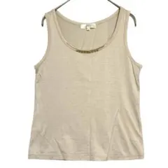 組曲　KUMIKYOKU ビジュー ノースリーブカットソー　ライトベージュ　2