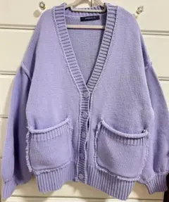 新品未使用　カーディガン　ニット　アウター　紫ニット　セーター