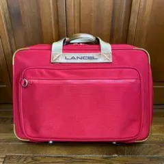 【美品】LANCEL ランセル ボストンバッグ 旅行鞄 トラベルバッグ レッド
