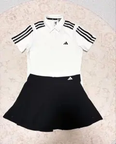 【新品✨M】アディダスゴルフ 涼感HEAT.RDYロゴ半袖ポロ＆プリーツスカート