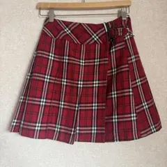 tommy girl 赤チェックプリーツスカート Sサイズ