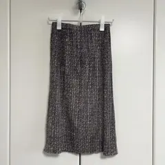 PLEATS PLEASE イッセイミヤケ ツイード 転写柄 ロングスカートのサムネイル