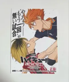 ハイキュー ポストカード 入場者特典 日向翔陽 孤爪研磨