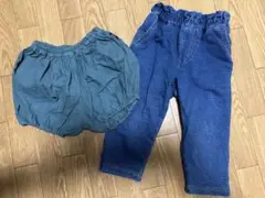 美品！ベビー　90センチ　デニムパンツ　リネンパンツ　ボトムス2点セット
