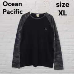 OP Ocean Pacific 迷彩ラグラン長袖T XL 黒