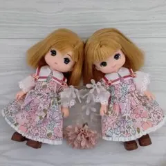 ミキちゃんマキちゃん 春色花柄ドレスワンピース 2点セット