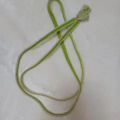 緑色と金色白のストライプに見える帯締め