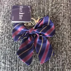 イーストボーイ　制服ミニリボンタイキーホルダー　ストライプ三色　EASTBOY