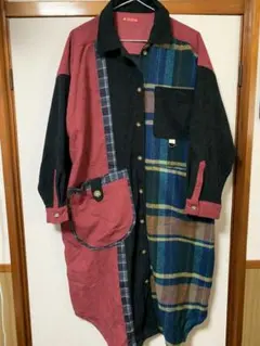 CAYHANE チェック マルチカラー シャツワンピース オーバーサイズ