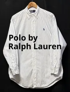 90s ヴィンテージ　ポロバイラルフローレン ストライプシャツ ハミルトン　白