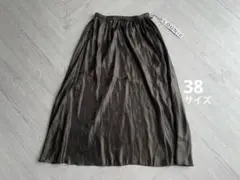 38サイズ　ルーニィ　ロングスカート　フレアスカート　光沢　カーキ