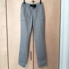 THE SHOP TK グレー チェック柄 長ズボン 調整可能ベルト付き