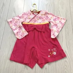 く*こ様 袴ロンパース　ひな祭り　さくら着物風セレモニードレス 70cm ピンク
