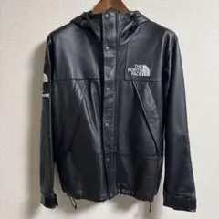 【本革レザー】Supreme ノースフェイス マウンテンパーカー 黒　S