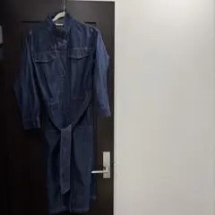 濃紺 デニムジャケット　ウエストベルト付き　Gジャン