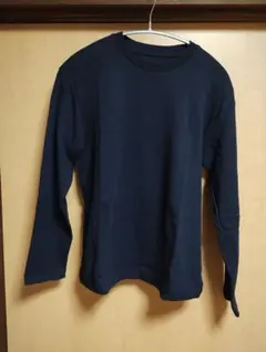 無印良品/綿/ロングTシャツ/ネイビー