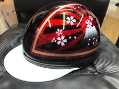 カスタムペイント 半キャップ ヘルメット 桜 富士山 - メルカリ