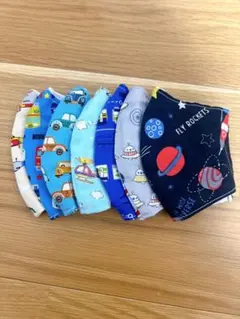 新品未使用　子供用布マスク 7枚セット 宇宙・車柄