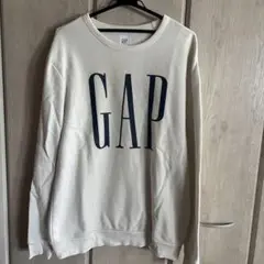 GAP ビッグロゴ ホワイトスウェット L