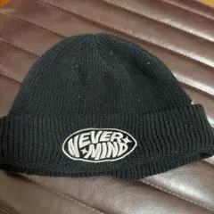 WEGO ニット帽 ビーニー ブラック NEVER MIND