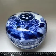 景徳鎮 黄窯 染付 青花 三脚香炉 唐獅子 牡丹文様 中国美術 工芸品