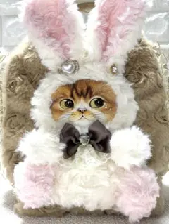 コヤンイサムチョン　サイドファスナーバッグ　ベージュファー　白うさちゃん