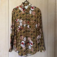 カールヘルム　レーヨン　フラワープリント　チェックシャツのサムネイル