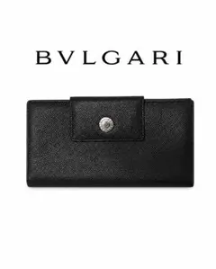 美品 BVLGARI ブルガリ 三つ折り 長財布 サークルロゴ ブラック レザーのサムネイル