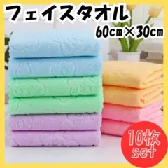 フェイスタオル まとめ売り10枚セット マイクロファイバー 5色 タオル くま