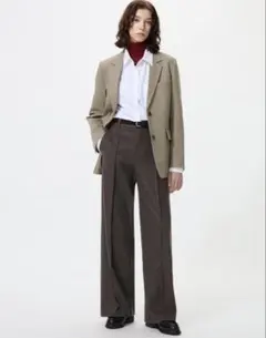 유니클로 브러쉬 도저지 와이드 팬츠