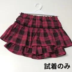 【試着のみ】西松屋 パンツ付きチェックスカート スカパン 120cm