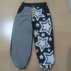 A-chuun スター柄 切替 ジョガーパンツ
