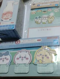 ちいかわ 1番くじ E賞 湯上がりグラス　G賞ステーショナリー