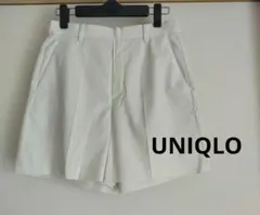 スマートショートパンツ ユニクロ【M】ホワイト ストライプ