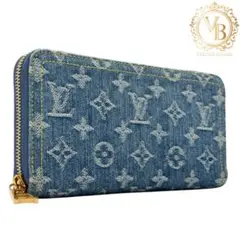 【新品同然】ルイヴィトン デニム モノグラム ジッピーウォレット 長財布