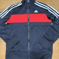 adidas ジップアップジャケット 黒/赤 130cm