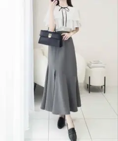 mily bilet ダブルフリル袖ブラウスドッキングワンピース