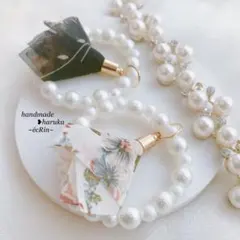 No.133 ＊ パールリング × シフォンタッセル ピアス・イヤリング ＊