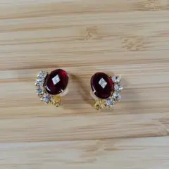 k18 ダイヤモンド0.03ct レッドストーン クロス トップ ペンダント
