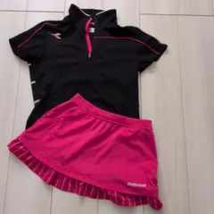 DIADORA テニスウェア Lサイズ ブラック/BABOLATピンク