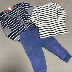 男の子 90cm H&M ニットカーディガンとトップスとズボン