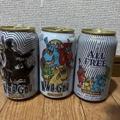 SUNTORY ALL FREE King Gnu コラボ缶 3本セット　空き缶のサムネイル