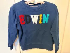 EDWIN エドウィン キッズ トレーナー100cm ネイビー ロゴ サガラ刺繍のサムネイル