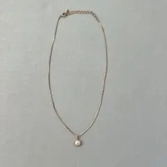 ヴィンテージゴールドネックレス パール 調節可能40cm