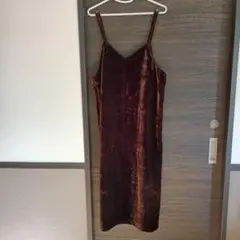 ベロア素材 キャミワンピース
