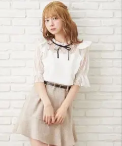 INGNI 裾切替チェック柄フレアスカート