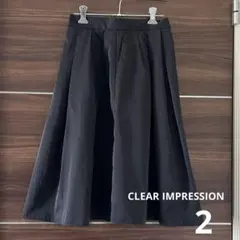 CLEAR IMPRESSION フレアスカート 膝丈 サイズ2 M ブラックのサムネイル