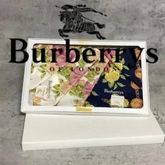 【希少・新品】Burberrys バーバリー ハンカチ 2枚セット 花柄 箱付