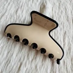 バンスクリップ ホワイトベージュ 髪留め ヘアクリップ シンプル アセテート