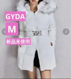 GYDA 新品 ベルト付ロングダウンコート Ｍサイズ ファー付きホワイト